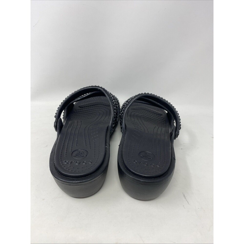Crocs Patricia Strappy Sandals Women’s 10 Black Bead Wedge Summer Comfort Casual - Picture 4 of 7